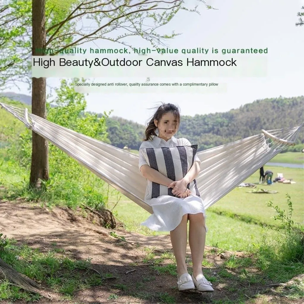 Hammock Double Hammock Outdoor Single Double Anti-Rollover Portable Camping Outdoor Detachable and Washable Hanging Chair Hammock Outdoor(B,190cm*80cm)
