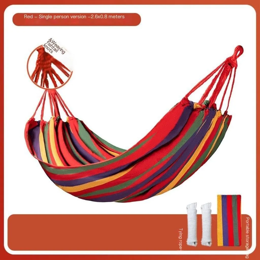 Hammock Double Hammock Outdoor Swing Adult Thickened Canvas Camping Leisure Single and Double Dormitory Hanging Chair Hammock Outdoor(Blue,261 * 100cm)