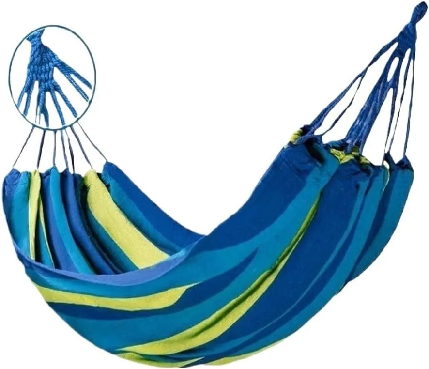 Hammock Double Hammock Outdoor Swing Adult Thickened Canvas Camping Leisure Single and Double Dormitory Hanging Chair Hammock Outdoor(Blue,261 * 100cm)