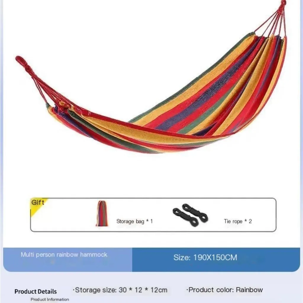 Hammock Double Hammock Outdoor Swing Anti-Rollover Home Indoor Single Double Hanging Chair Adult Sleeping Fall Out of Bed Hammock Outdoor(Red,Large)