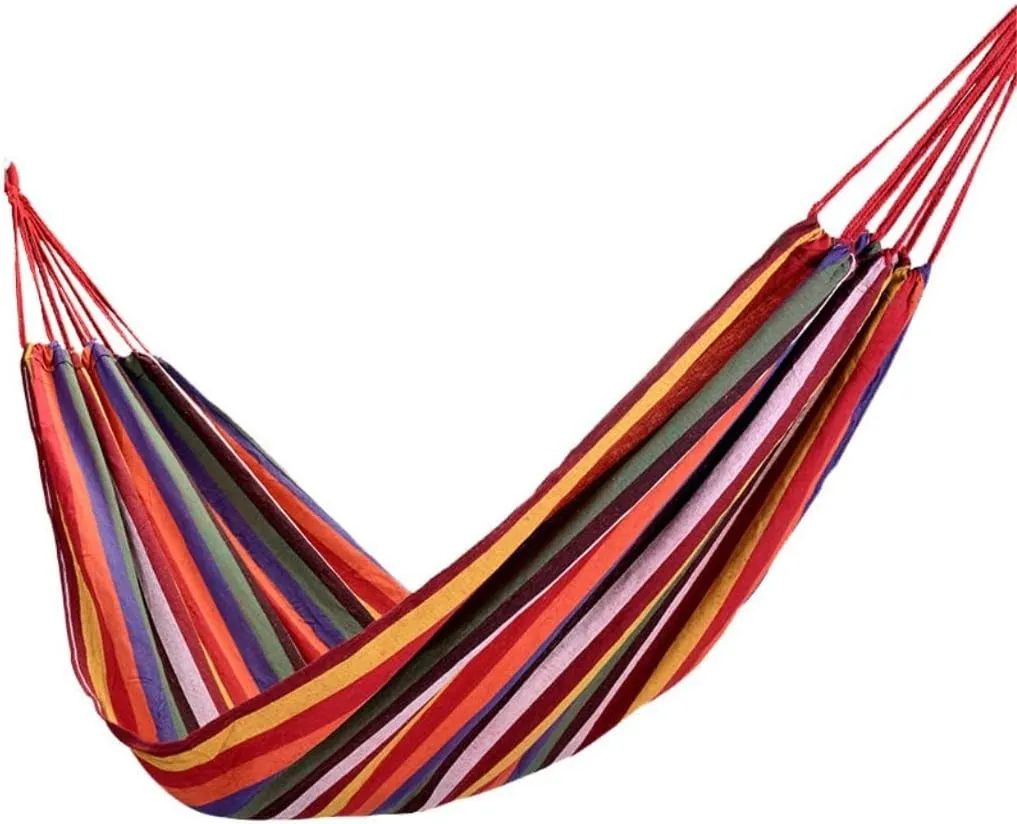 Hammock Double Hammock Outdoor Swing Anti-Rollover Home Indoor Single Double Hanging Chair Adult Sleeping Fall Out of Bed Hammock Outdoor(Red,Large)