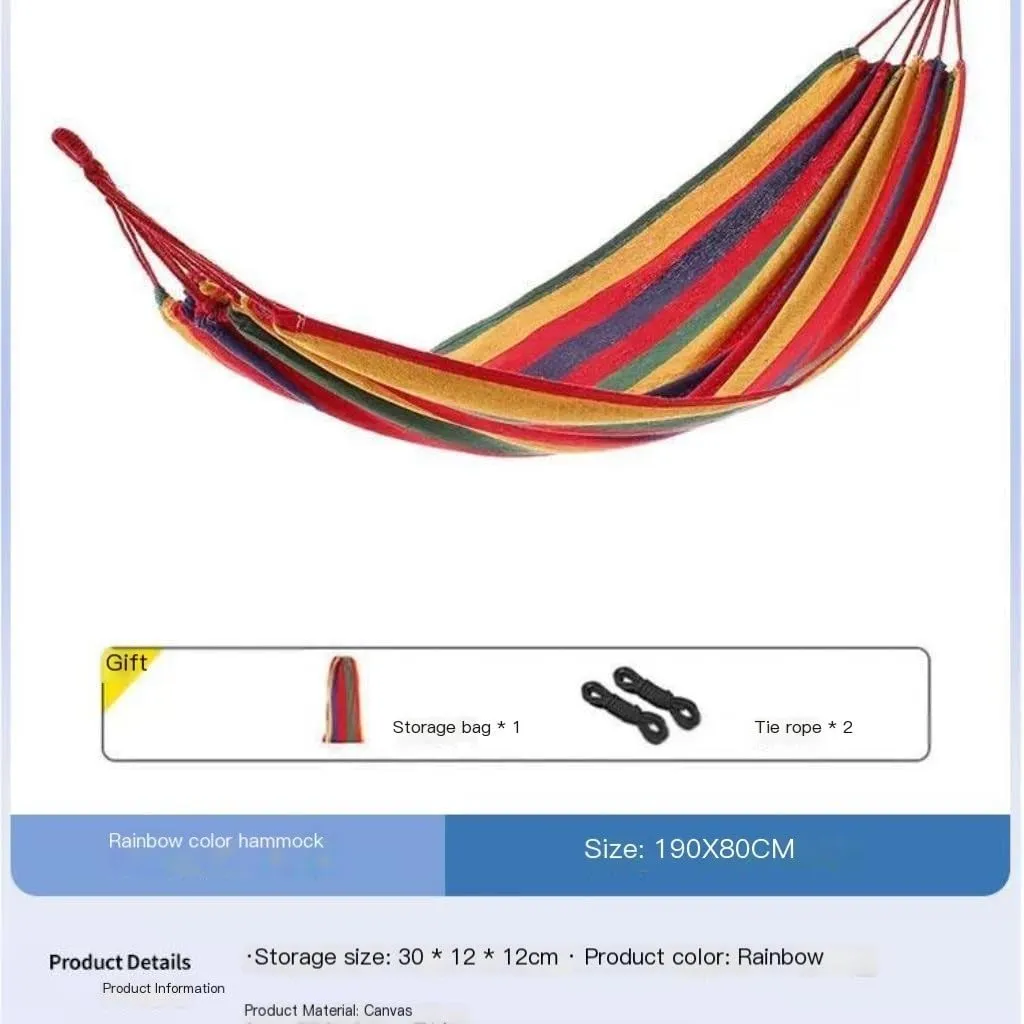 Hammock Double Hammock Outdoor Swing Anti-Rollover Home Indoor Single Double Hanging Chair Adult Sleeping Fall Out of Bed Hammock Outdoor(Red,Large)