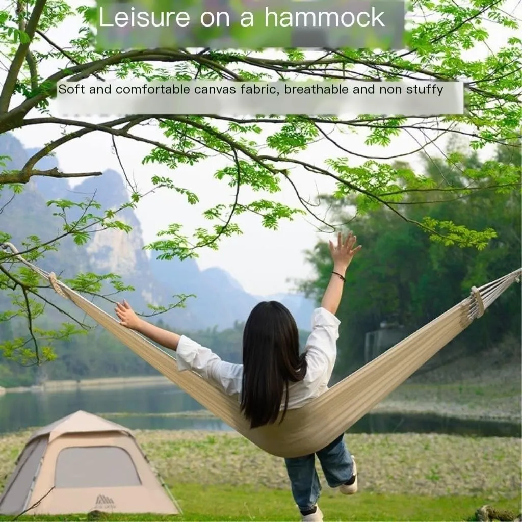 Hammock Double Hammock Outdoor Swing Camping Single Double Bedroom Adult Sleeping Anti-Rollover Thickened Hanging Chair Hammock Outdoor(Blue,B)