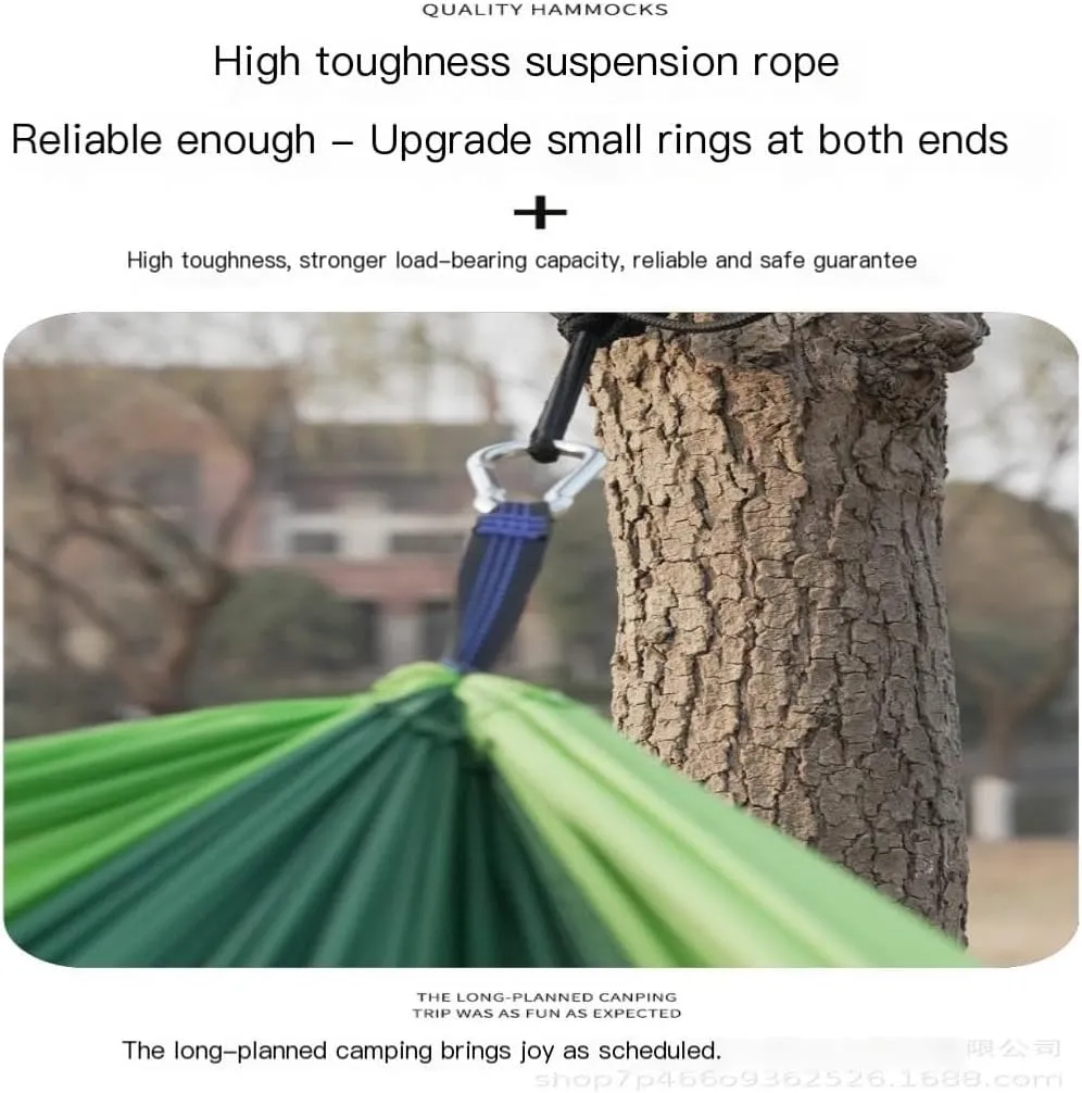 Hammock Double High Load-Bearing Anti-Rollover Nylon Hammock Outdoor Ultra-Light Single and Double Parachute Cloth Hammock Hammock Outdoor(B)