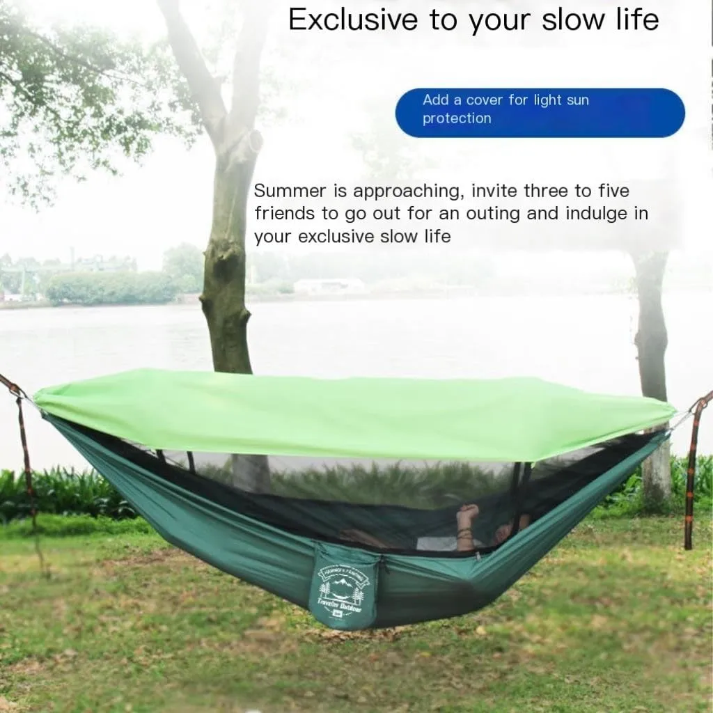 Hammock Double Mosquito Net Hammock Outdoor Camping Fully Automatic Quick-Open Hammock Sunshade Outdoor Anti-Mosquito Hammock Hammock Outdoor(Green)