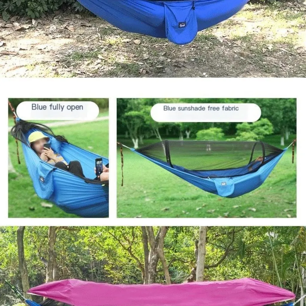 Hammock Double Mosquito Net Hammock Outdoor Camping Fully Automatic Quick-Open Hammock Sunshade Outdoor Anti-Mosquito Hammock Hammock Outdoor(Green)