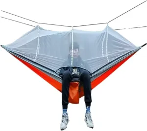 Hammock Double Multifunctional Outdoor Hammocks, with Mosquito Net, Enjoy a Comfortable Camping Time Hammock Outdoor(Gray)