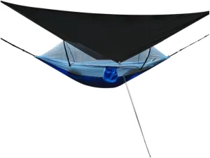 Hammock Double Outdoor Automatic Quick-Opening Mosquito Net Hammock Canopy Parachute Cloth Pole Mosquito Net Hammock Hammock Outdoor(Blue)