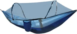 Hammock Double Outdoor Camping Anti-Rollover Nylon Hammock with Mosquito Net Automatic Quick-Opening Mosquito Net Hammock Hammock Outdoor(Blue)