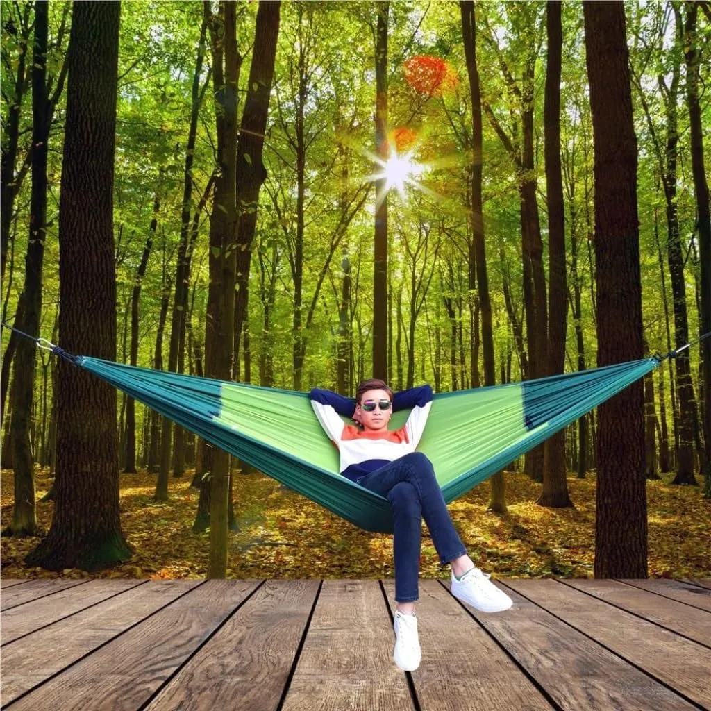 Hammock Double Outdoor Camping Canvas Hammock Single Double Camping Thickened Hanging Chair Dormitory Swing Portable Hammock Outdoor(Red,Large)
