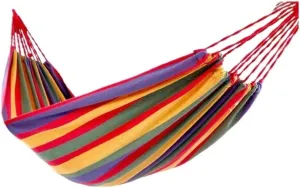 Hammock Double Outdoor Camping Canvas Hammock Single Double Camping Thickened Hanging Chair Dormitory Swing Portable Hammock Outdoor(Red,Large)