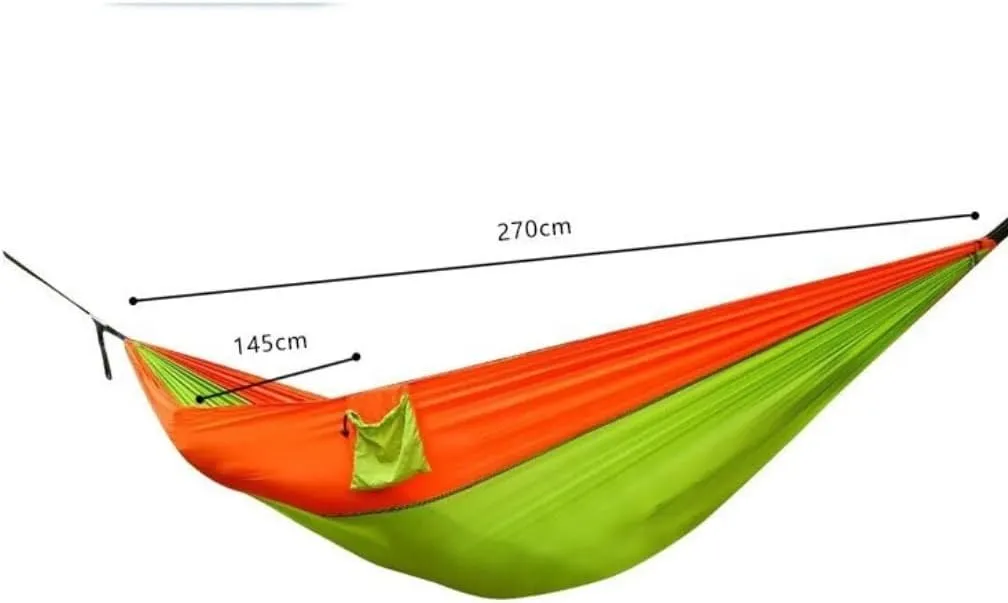 Hammock Double Outdoor Camping Parachute Cloth Hammock 270 * 140cm Lightweight Hammock Color Matching Load-Bearing 300KG Hammock Outdoor