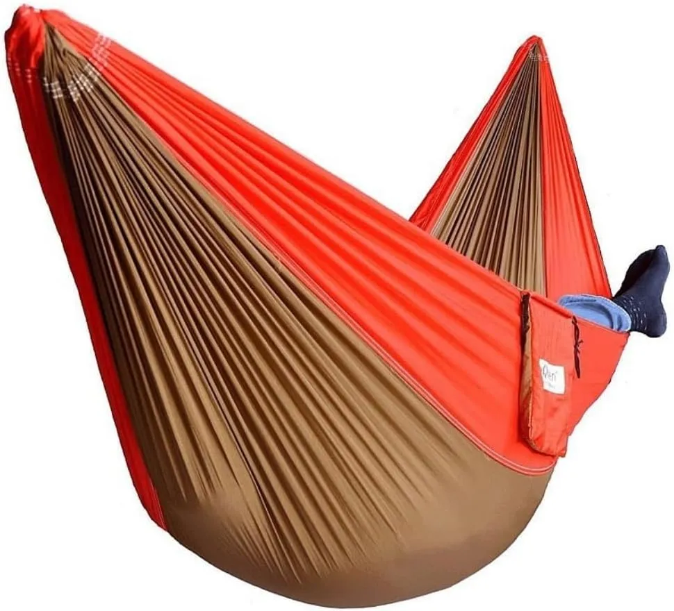 Hammock Double Outdoor Camping Parachute Cloth Hammock 270 * 140cm Lightweight Hammock Color Matching Load-Bearing 300KG Hammock Outdoor
