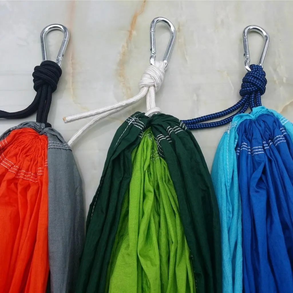 Hammock Double Outdoor Camping Parachute Cloth Hammock 270 * 140cm Lightweight Hammock Color Matching Load-Bearing 300KG Hammock Outdoor