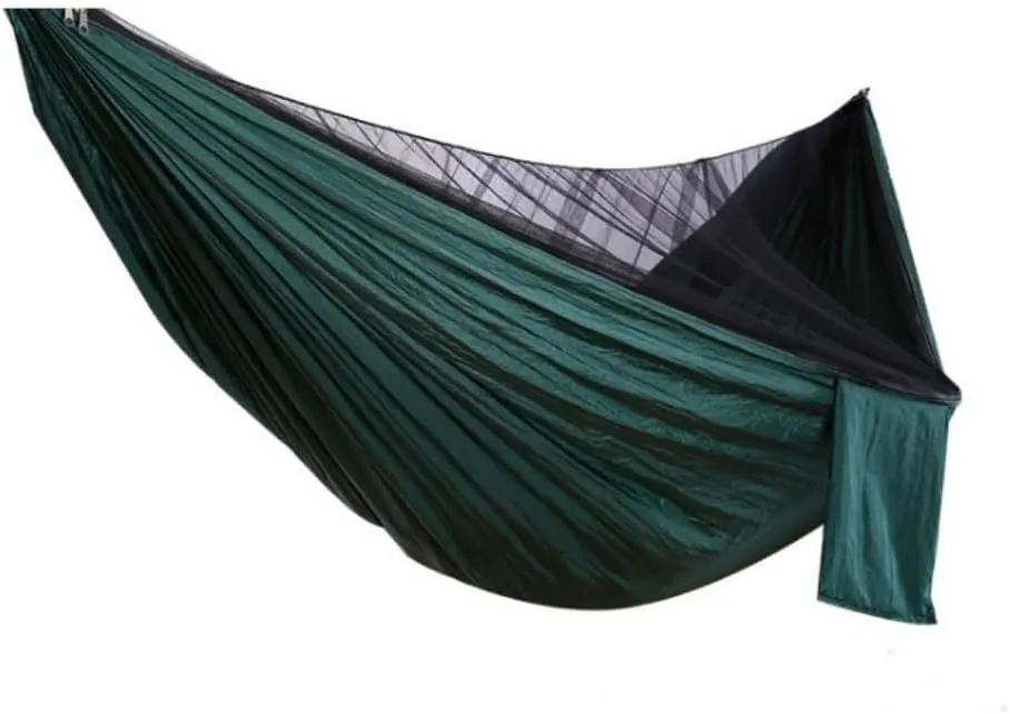 Hammock Double Outdoor Camping Quick-Open Mosquito Net Hammock 210T Nylon Hammock with Mosquito Net Outdoor Swing Hammock Hammock Outdoor(Black)
