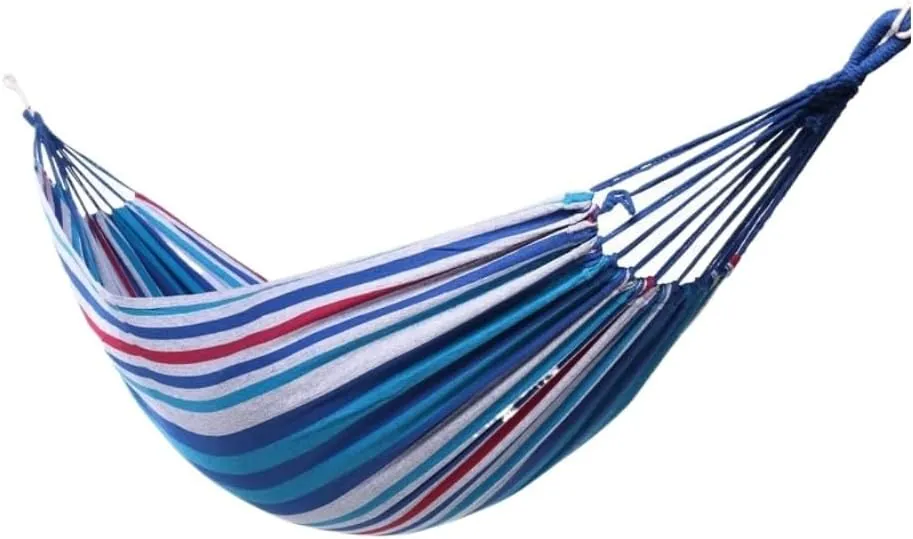 Hammock Double Outdoor Hammock Picnic Adult Outdoor Home Bedroom Hanging Chair Outdoor Light Hanging Chair Anti-Rollover Hammock Outdoor(White,Large)