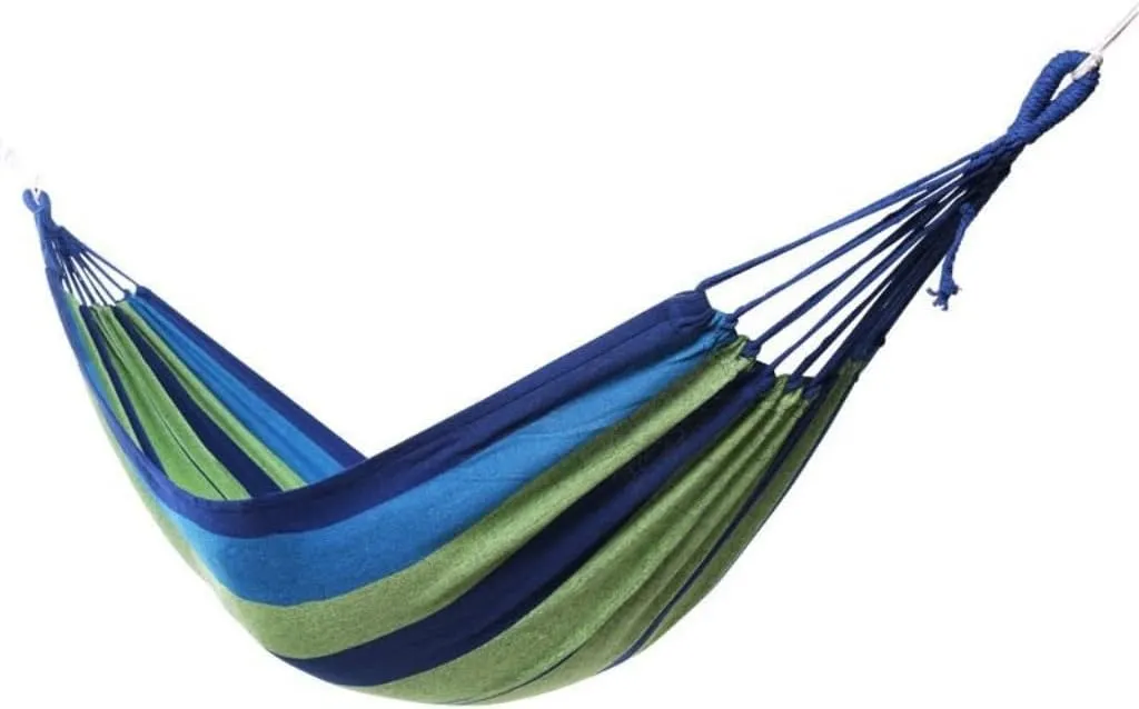 Hammock Double Outdoor Hammock Picnic Adult Outdoor Home Bedroom Hanging Chair Outdoor Light Hanging Chair Anti-Rollover Hammock Outdoor(White,Large)