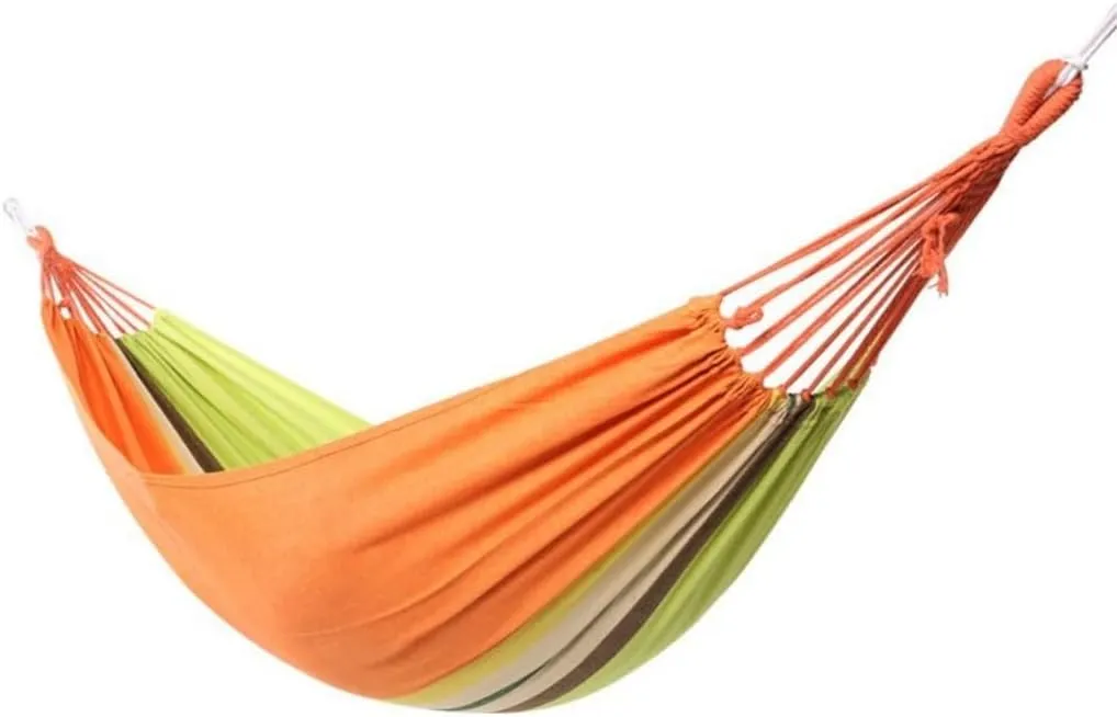 Hammock Double Outdoor Hammock Picnic Adult Outdoor Home Bedroom Hanging Chair Outdoor Light Hanging Chair Anti-Rollover Hammock Outdoor(White,Large)