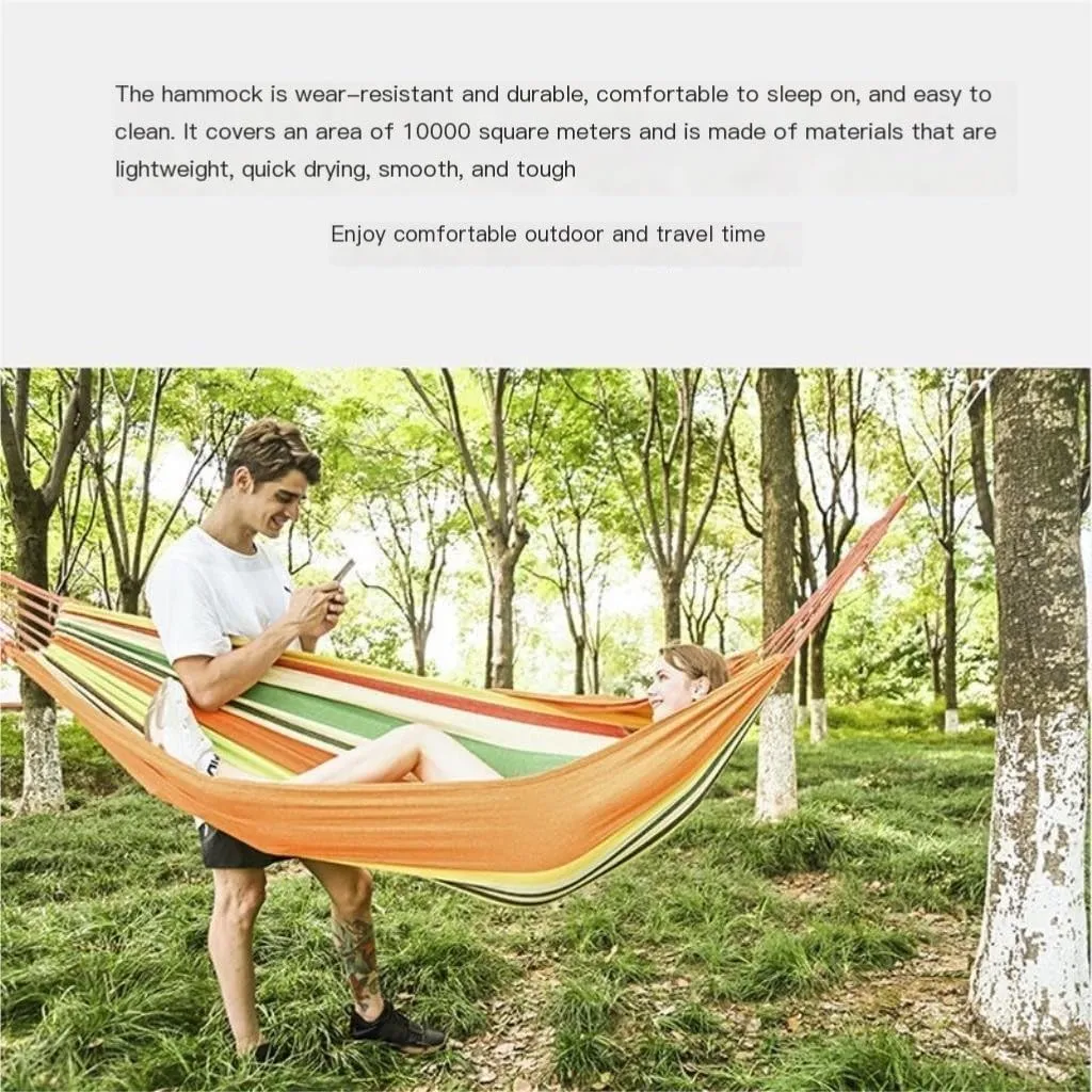 Hammock Double Outdoor Hammock Picnic Adult Outdoor Home Bedroom Hanging Chair Outdoor Light Hanging Chair Anti-Rollover Hammock Outdoor(White,Large)