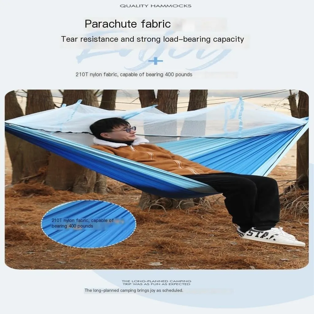 Hammock Double Outdoor Portable Camping Single Double Mosquito Net Hammock Anti-Mosquito Camping Mesh Mosquito Net Hammock Hammock Outdoor(B)