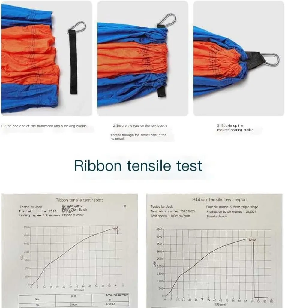 Hammock Double Outdoor Single Hammock Anti-Rollover Outdoor Portable Camping Hanging Chair Double Parachute Cloth Hammock Hammock Outdoor(Blue)