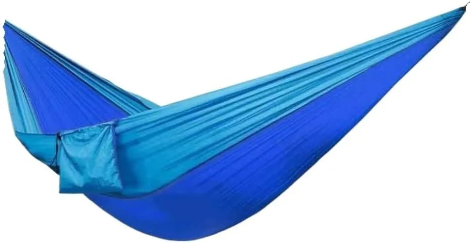 Hammock Double Outdoor Single Hammock Anti-Rollover Outdoor Portable Camping Hanging Chair Double Parachute Cloth Hammock Hammock Outdoor(Blue)