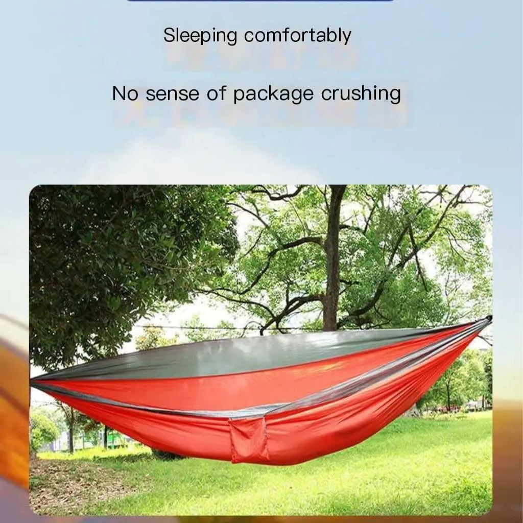 Hammock Double Outdoor Single Hammock Anti-Rollover Outdoor Portable Camping Hanging Chair Double Parachute Cloth Hammock Hammock Outdoor(Green)