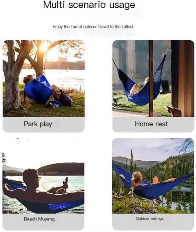 Hammock Double Outdoor Single Hammock Anti-Rollover Outdoor Portable Camping Hanging Chair Double Parachute Cloth Hammock Hammock Outdoor(Green)