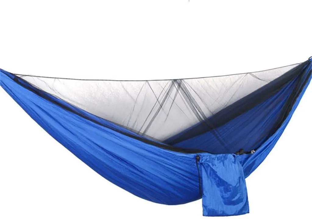 Hammock Double Quick-Release Hammock with Mosquito Net Hanging Sheet Double Parachute Cloth Anti-Rollover Camping Hammock Hammock Outdoor(F)