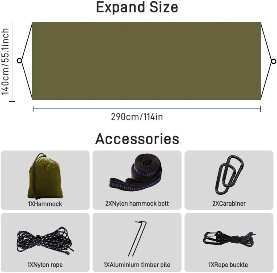 Hammock Double Quick-Release Hammock with Mosquito Net Hanging Sheet Double Parachute Cloth Anti-Rollover Camping Hammock Hammock Outdoor(F)