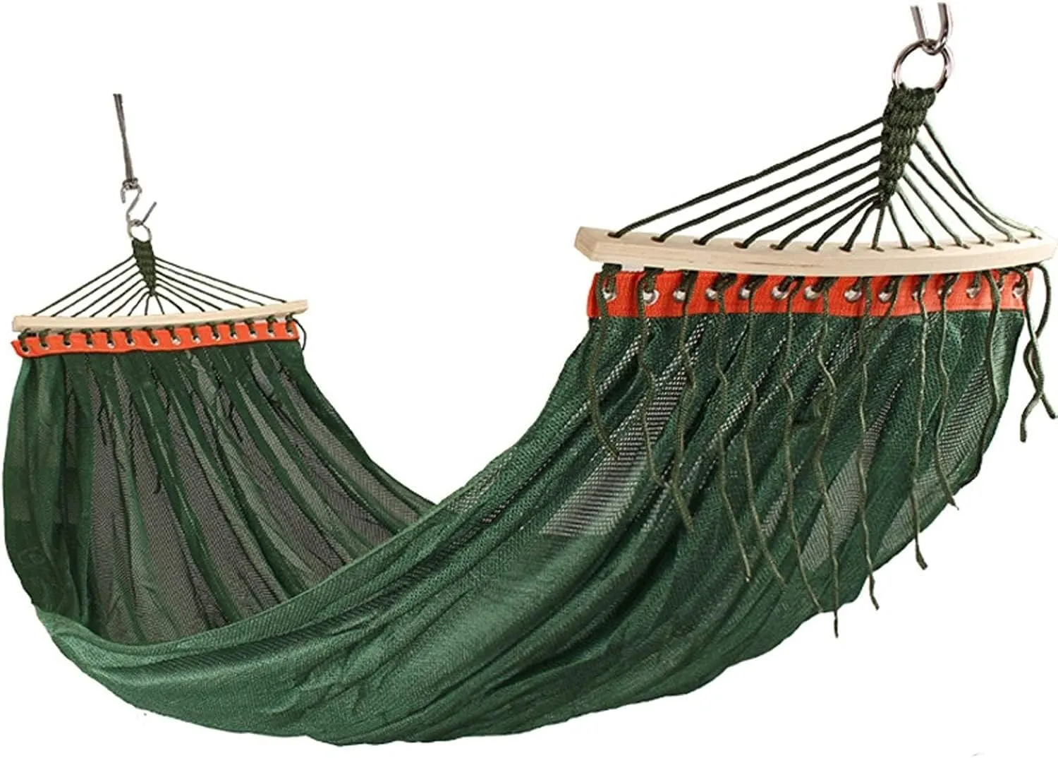 Hammock Hanging Rope Swing Camping Hammock Ice Mesh Thickened Webbing Fixed Outdoor Fur Leisure Sleeping Summer Travel Portable Hammock