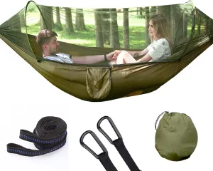 Hammocks for Trees, Camping Hammocks with Netting, Quick Dry Hammock, Double Hammock Swing Chair Outdoor with Tree Hooks, for Beach, Backyard, Patio
