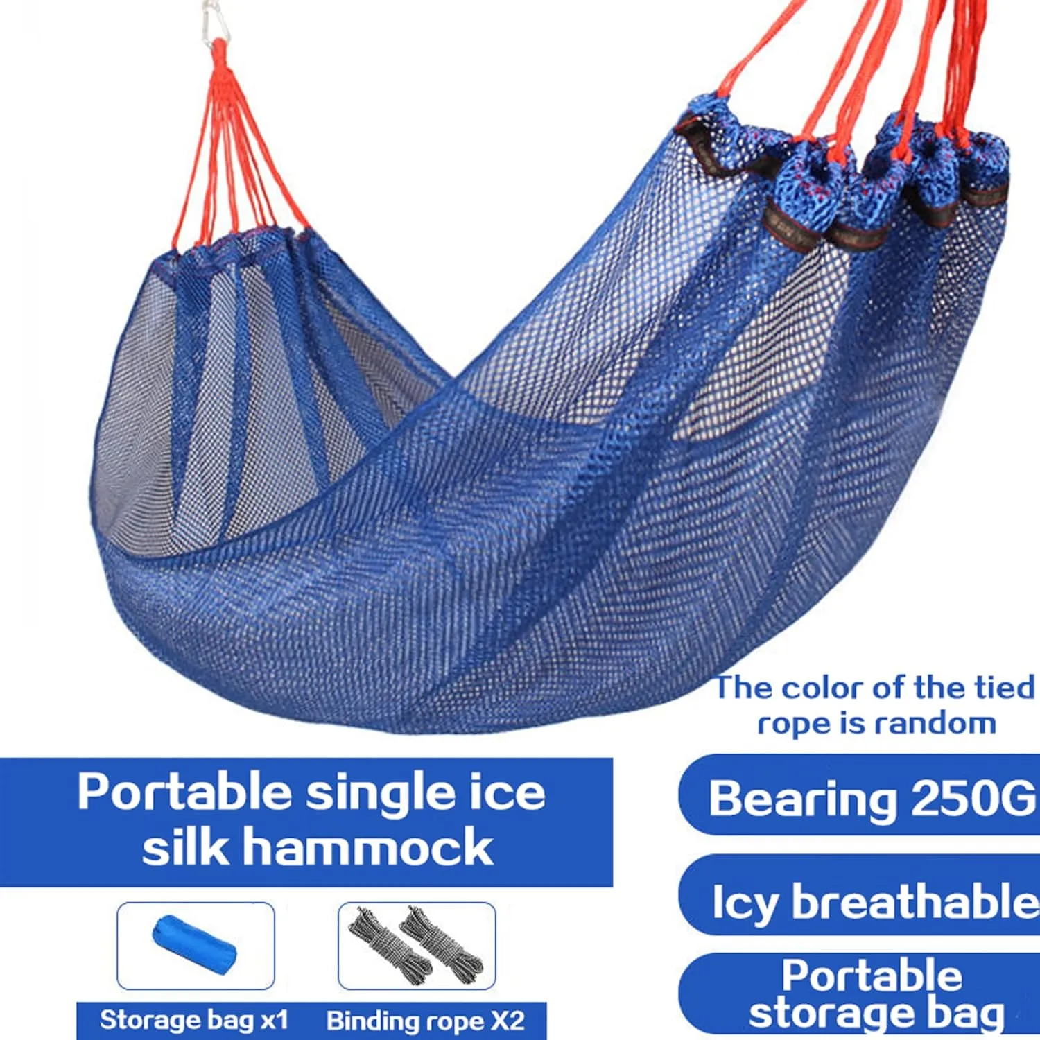 Hammocks Mesh Bed Hammock Camping Hammock Single Hunting Sleeping Swing Outdoor Hammock Portable Sports Home Ice Silk Hammock for Travel Outdoor Hammock