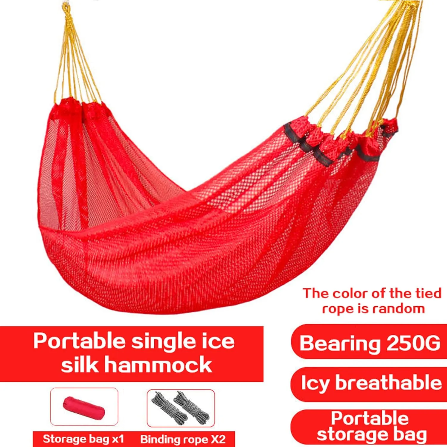 Hammocks Mesh Bed Hammock Camping Hammock Single Hunting Sleeping Swing Outdoor Hammock Portable Sports Home Ice Silk Hammock for Travel Outdoor Hammock