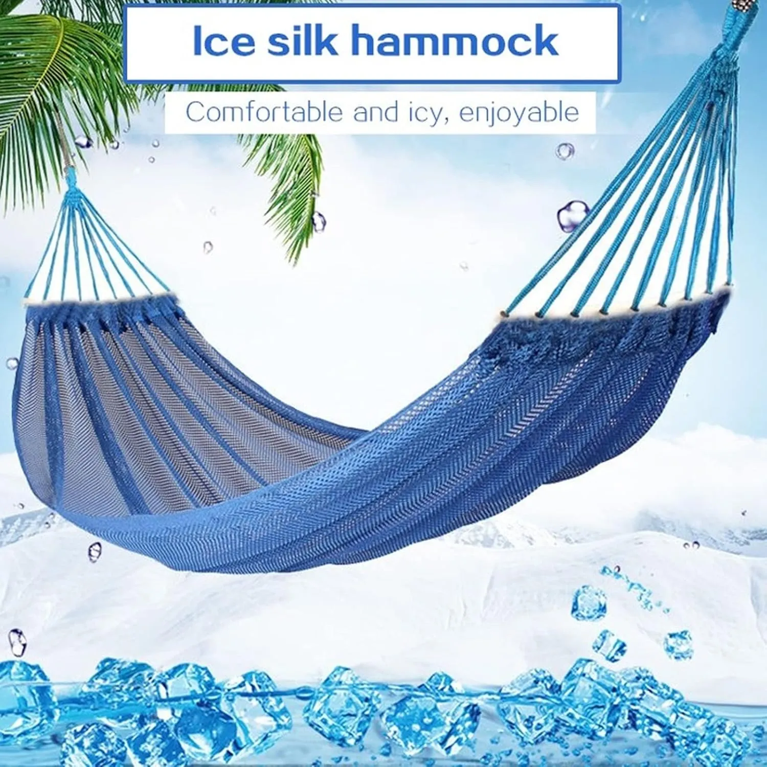 Hammocks Mesh Bed Hammock Camping Hammock Single Hunting Sleeping Swing Outdoor Hammock Portable Sports Home Ice Silk Hammock for Travel Outdoor Hammock