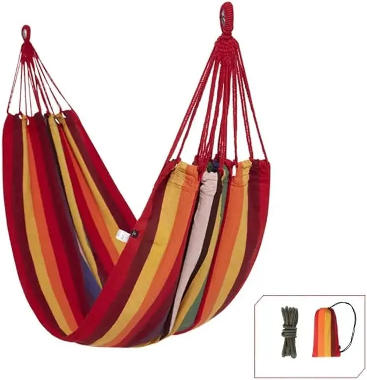 Hammocks Outdoor Hammock Camping Breathable Wear-Resistant Thickened Portable Hammock, 200*100cm, Red