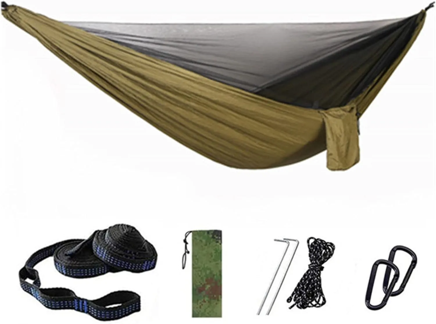 Hammocks Portable Hammock Outdoors Double Camping Hammocks with Mosquito Net Lightweight Parachute Nylon Hammock for Backpacking Hiking Outdoor Hammock