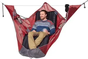 Hammocks,Hammock Tent Portable Triangle Hammock Anti-Mosquito Sunshade Tear-Proof Camping Hammock (One Person)(Color:red,Size:one Size)