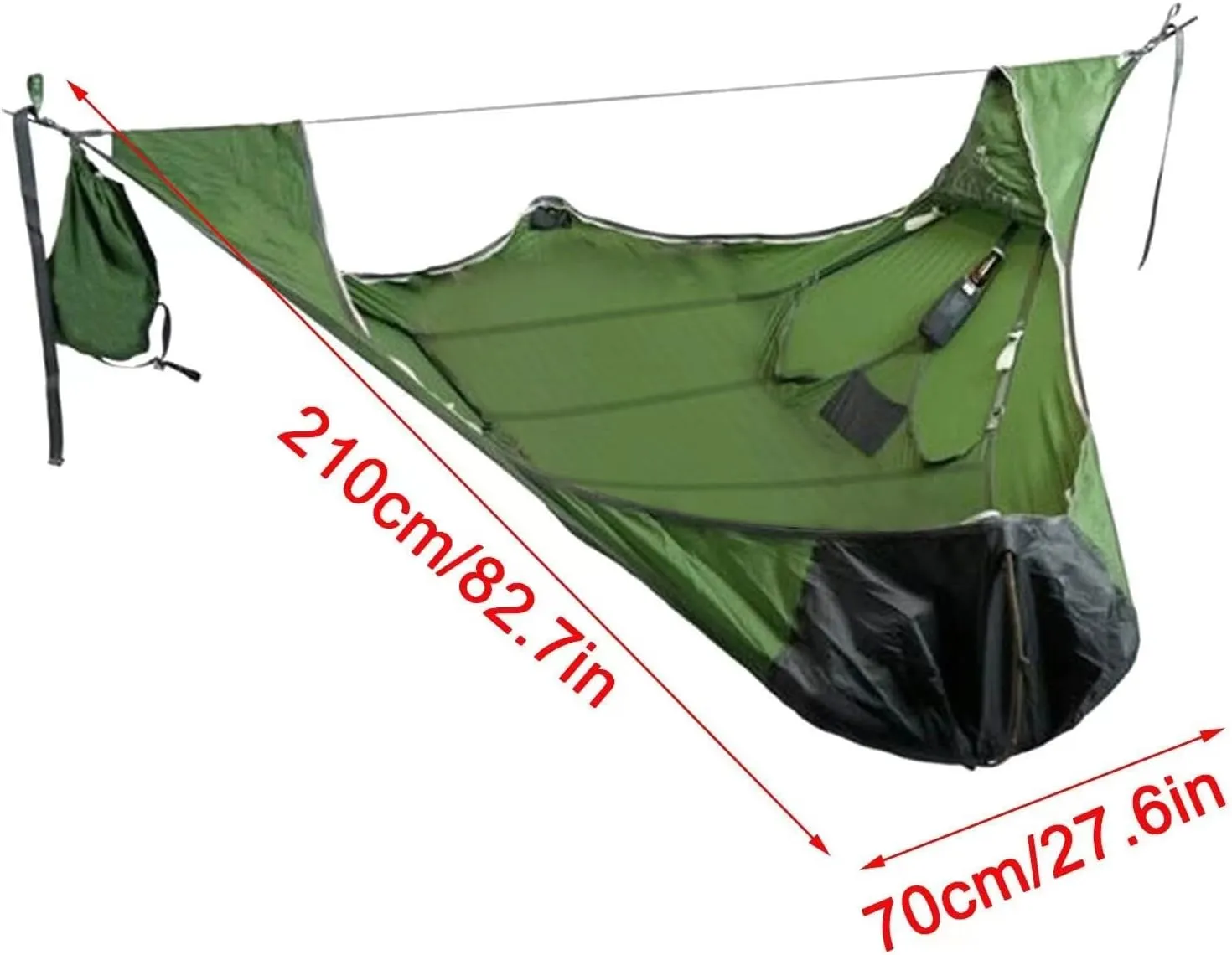 Hammocks,Hammock Tent Portable Triangle Hammock Anti-Mosquito Sunshade Tear-Proof Camping Hammock (One Person)(Color:red,Size:one Size)