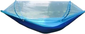 Hamock Outdoor Camping Anti-Rollover Swing Ultra-Light Breathable Anti-Mosquito Net Bed Sunscreen Camping Hammock Hanmock(Blue)