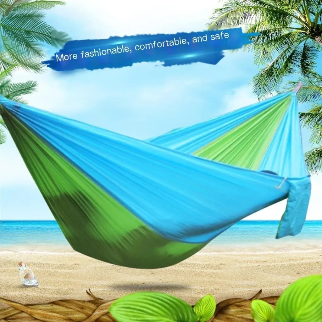 Hamock Outdoor Single Double Parachute Cloth Hammock Outdoor Light Breathable Swing Chair Portable Camping Hammock Hanmock(Yellow)