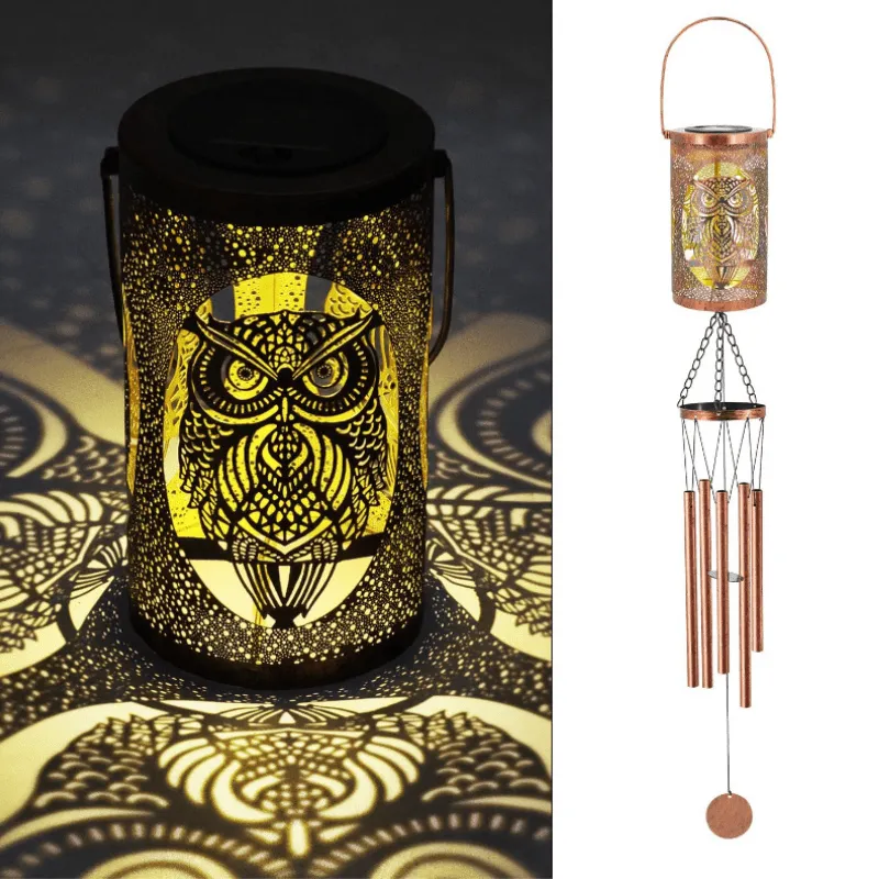 Hanging Solar Lantern And Wind Chime Set