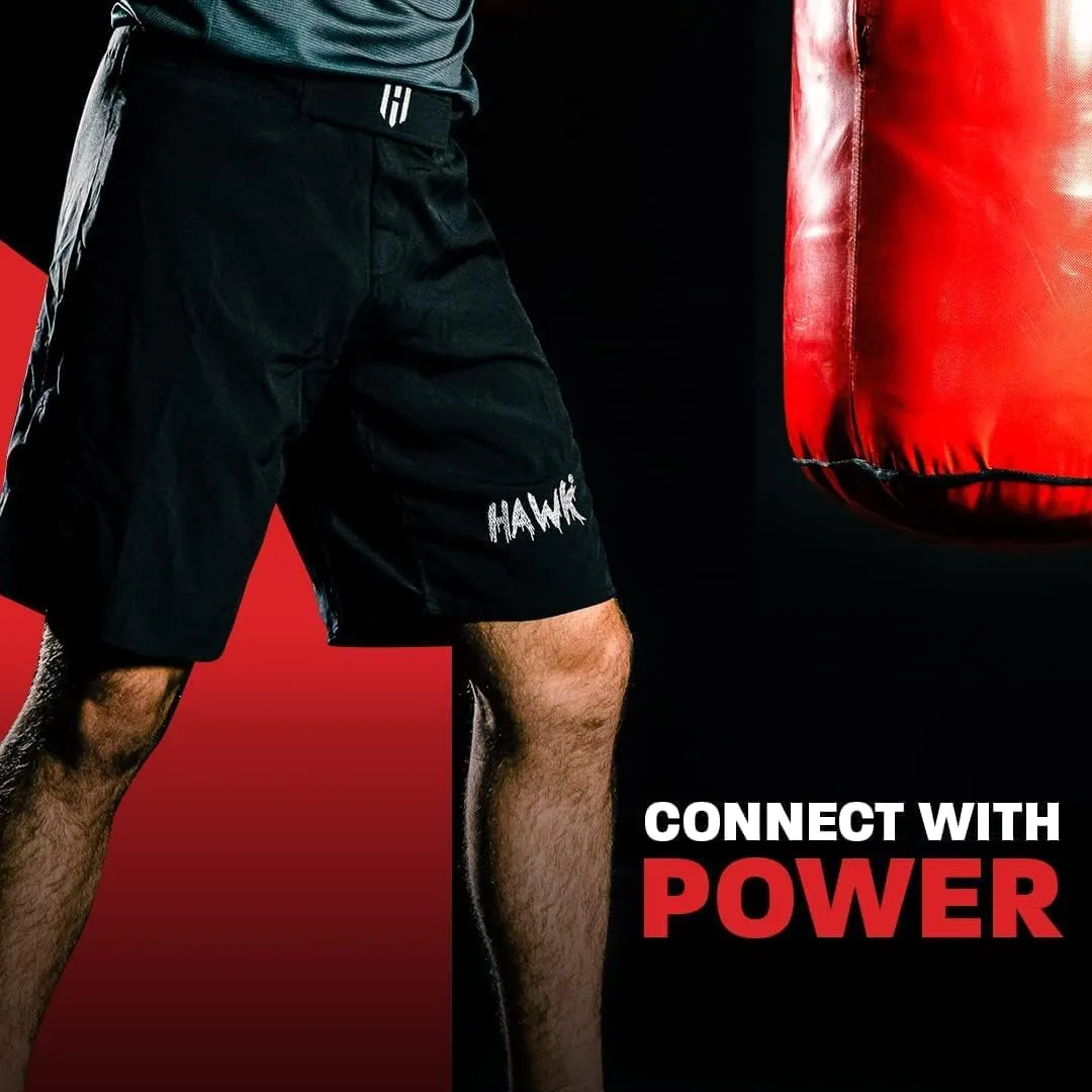 Hawk Sports Athletic Shorts for Men and Women, No Gi MMA Shorts for Boxing, Kickboxing, Jiu Jitsu, Muay Thai, and Wrestling.