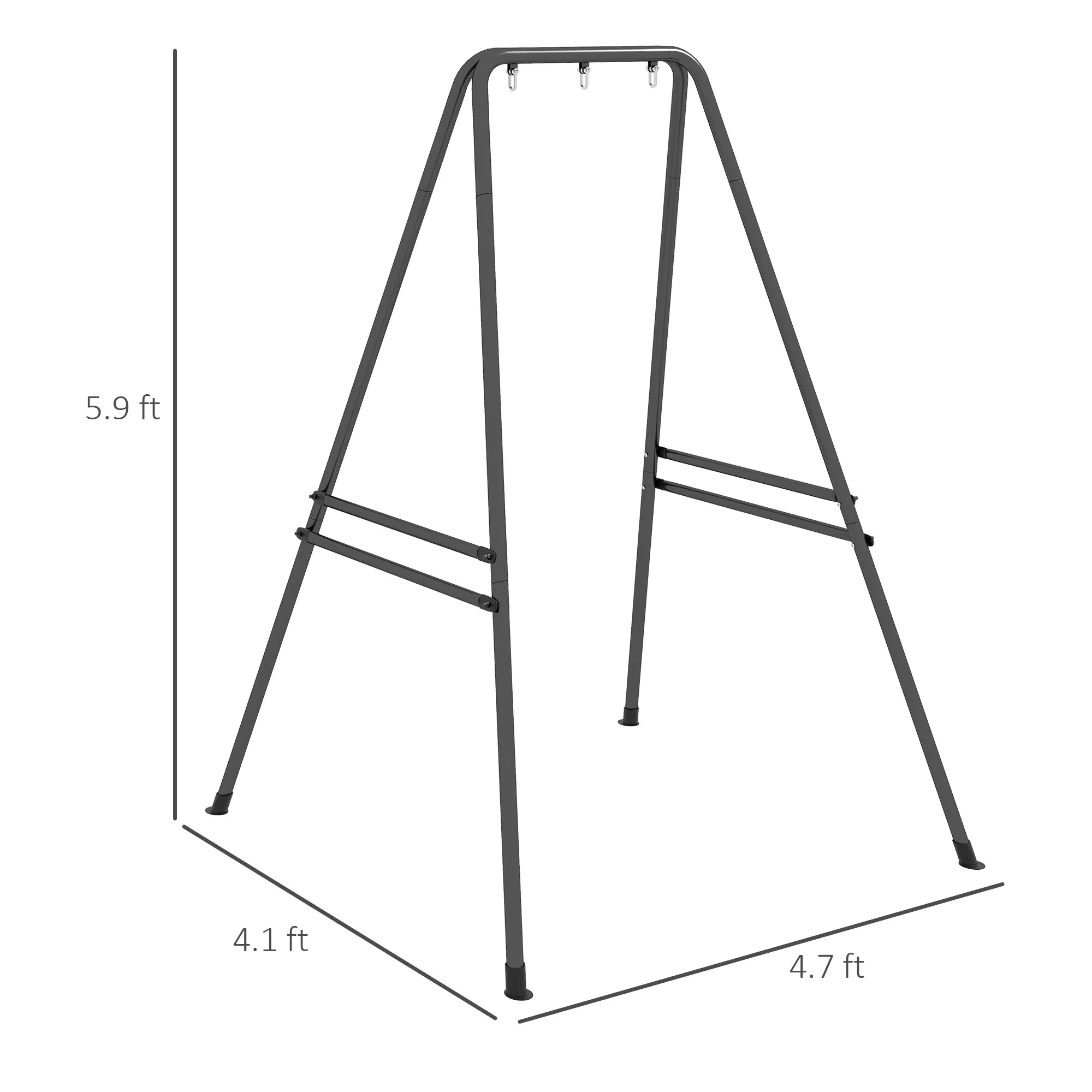 Heavy Duty A-Shaped Hammock Chair Stand for Indoor/Outdoor Use, Max 330 lbs, Black