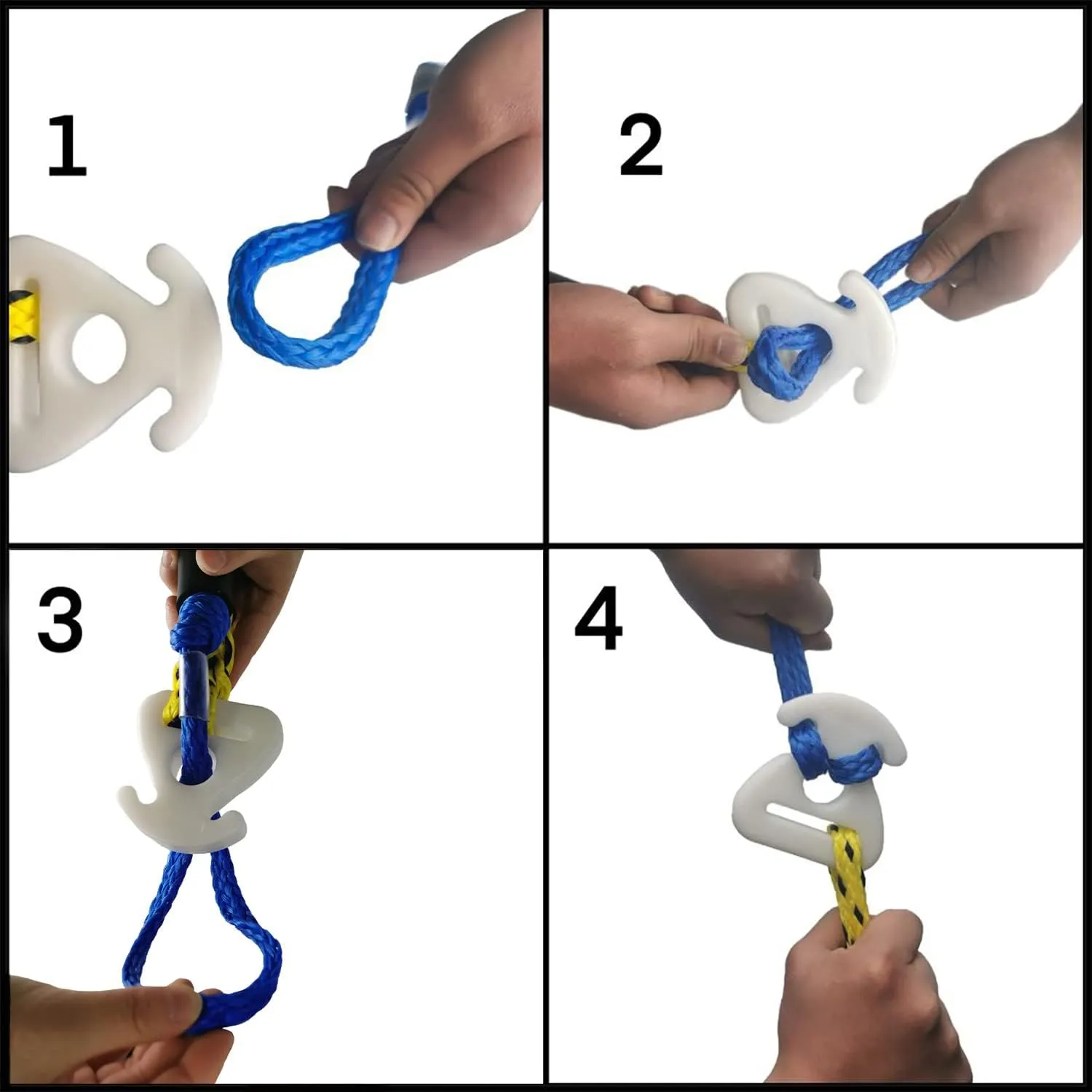 Heavy Duty Boat Tow Harness for Tubing, Fits 4 Riders, Quick-Connect Clip for Easy Attachment, Durable Tow Rope for tubing