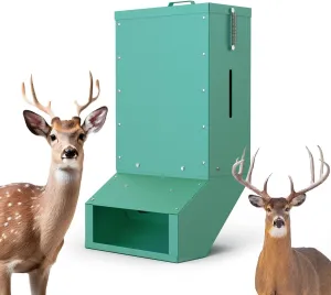 Heavy Duty Deer Feeder Box, Tree Protein Feeder, Gravity Deer Feeder Automatic Dispenser Feeds Protein and Corn, Wildlife Feeder, Green