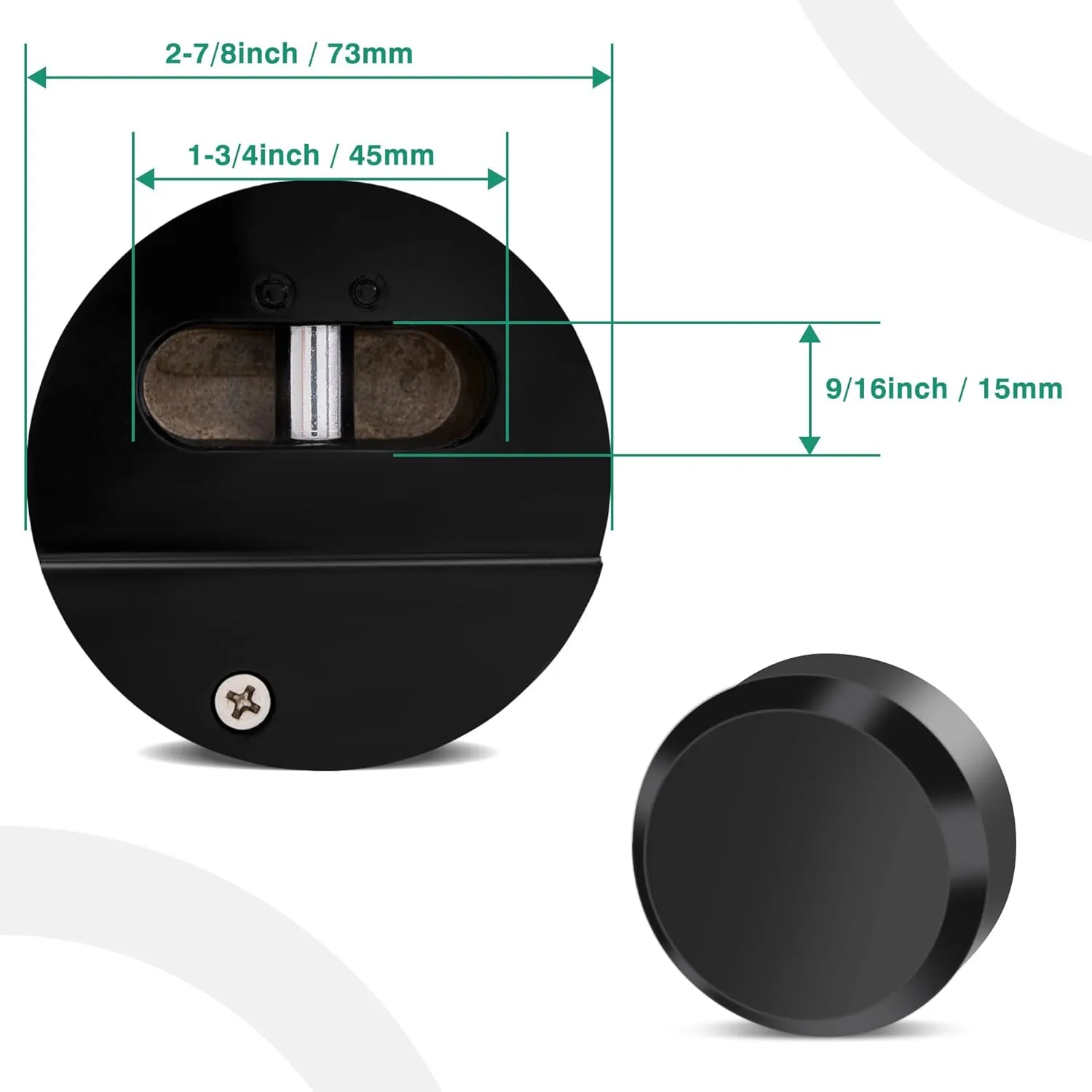 Heavy Duty Hidden Shackle Lock, Hidden Shackle Padlocks Keyed Alike Trailer Puck Padlocks with Enlarged Lock for Vans, 4 Pieces Black