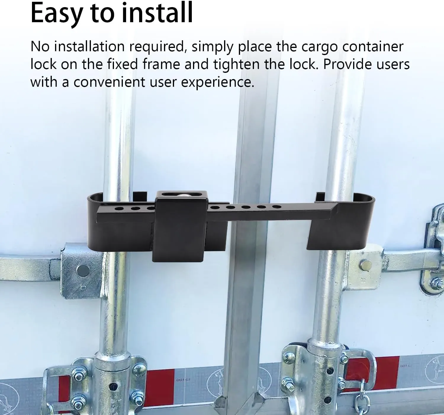 Heavy Duty Steel Cargo Door Lock/Shipping Container Lock-Durable & Weather-Resistant with 4 Keys，Adjustment Range: 11-2/5''-18-1/2'' Color-Black