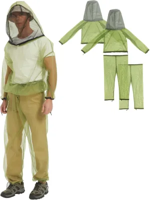 HENNCHEE Mosquito Suits for Adult, Mesh Net Bug Hooded Jacket Pant, Outdoor Full Body Protection 2 sets
