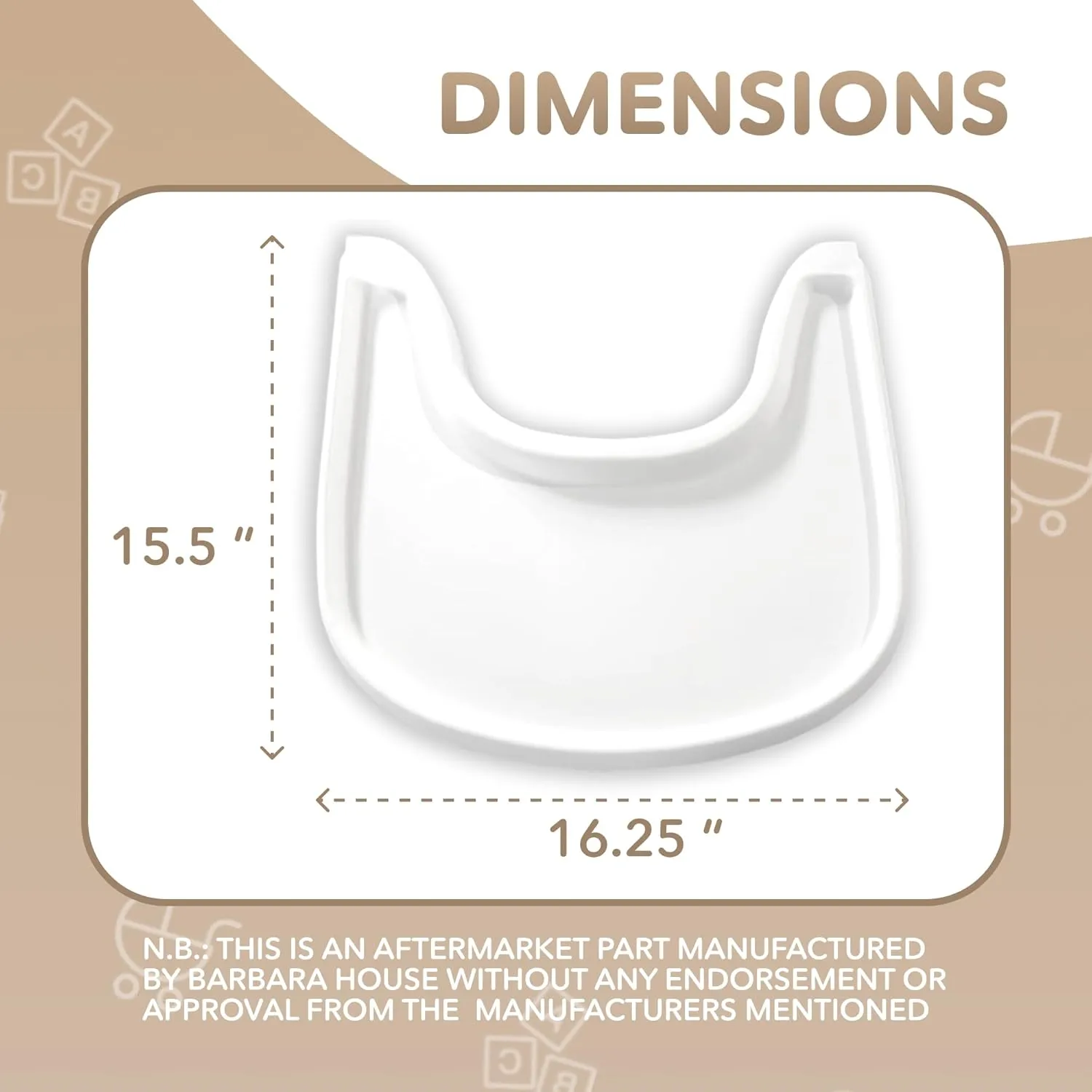 High Chair Tray Compatible with Stokke Trip Trap Chair, Matte White - Ergonomic Curved Design - BPA-Free, Easy to Assemble